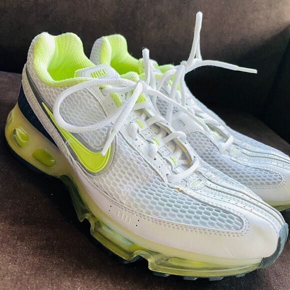 Mint Condition NIKE ZOOM AIR MAX 360 White Lime Volt Grey Womens 9.5 US 41 EUR - Picture 1 of 11
